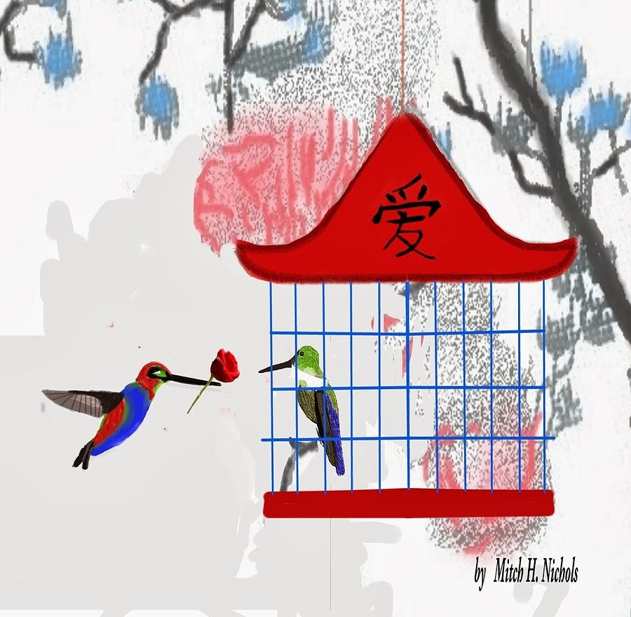 Wildlife Digital Art - Love Hummingbirds by Mitch Nichols