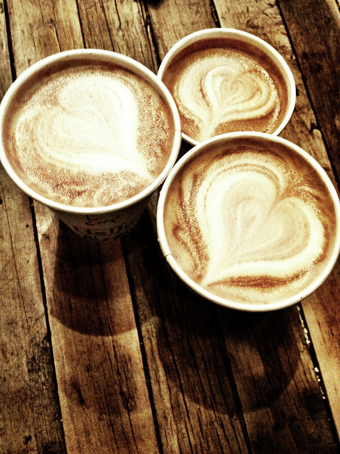 Coffee Photograph - Love In A Latte by Acosta