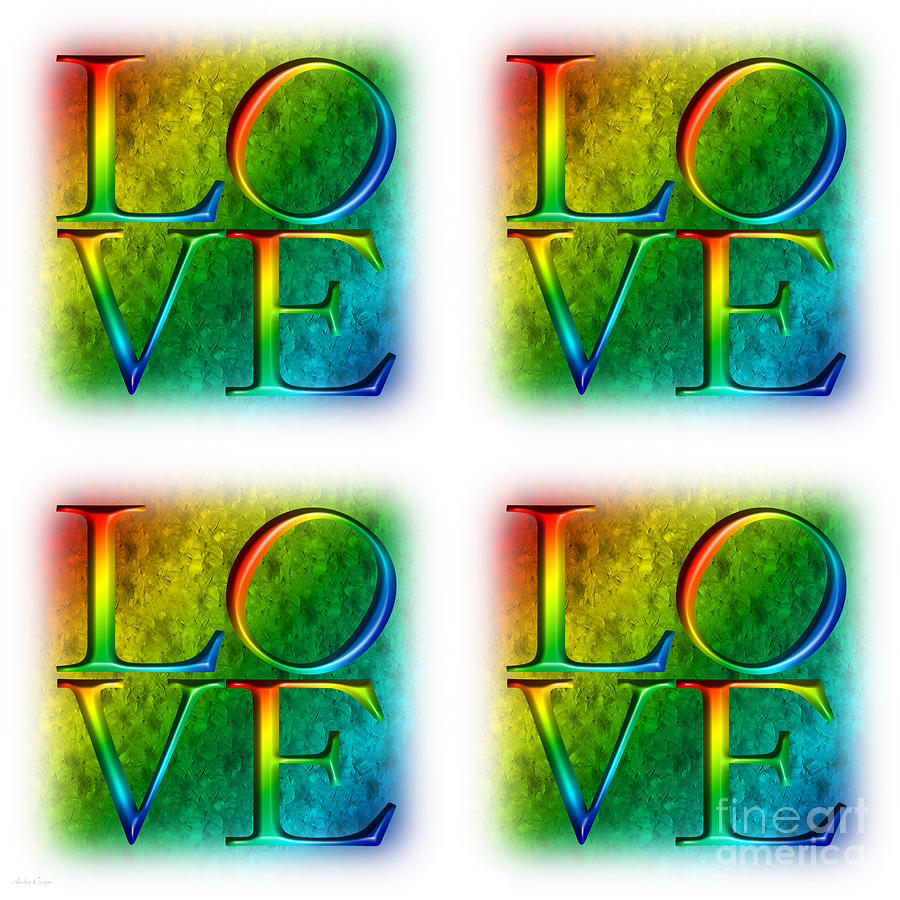 Love In Rainbow 4 x 4 Digital Art by Andee Design