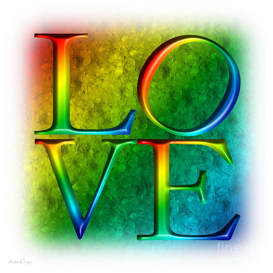 Love In Rainbow Digital Art by Andee Design
