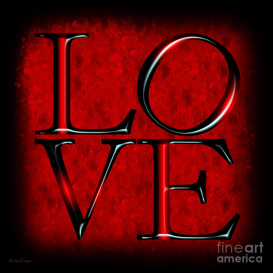 Love In Red Digital Art by Andee Design