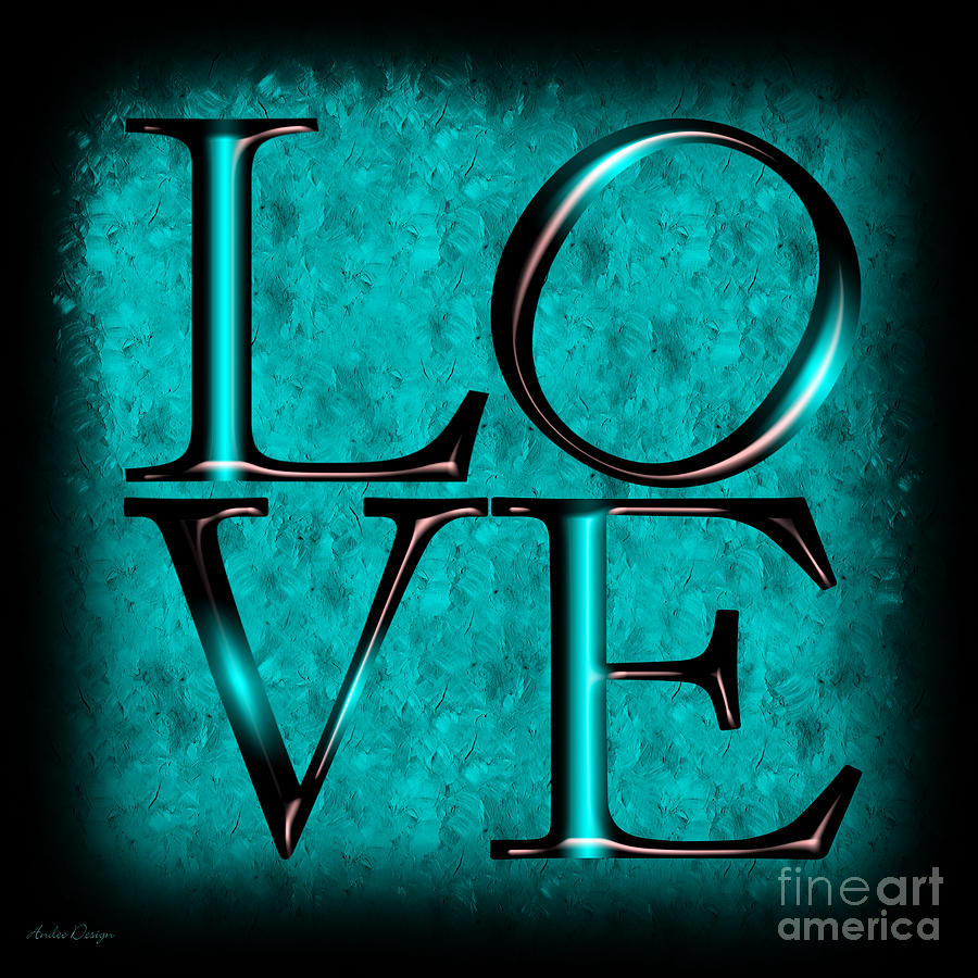 Love In Teal Digital Art by Andee Design