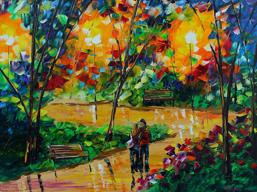 Love in the Park Painting by Kevin  Brown