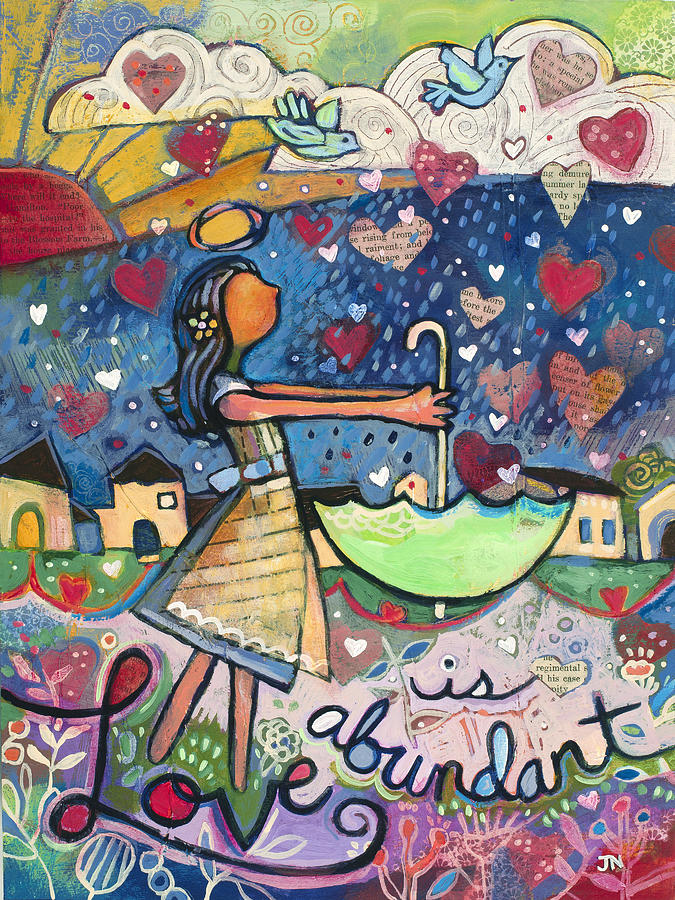 Umbrella Painting - Love Is Abundant by Jen Norton
