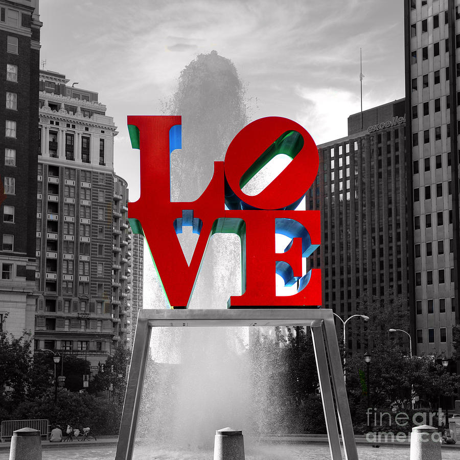 Philadelphia Photograph - Love is Always Black and White Square by Paul Ward