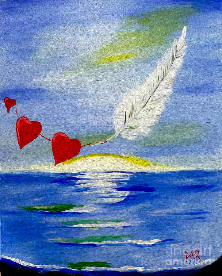 Valentines Day Painting - Love is in the Air by Avishai Avi     Peretz