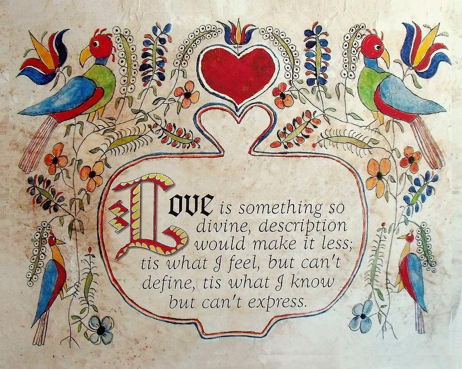 Bird Painting - Love is by Joan Shaver