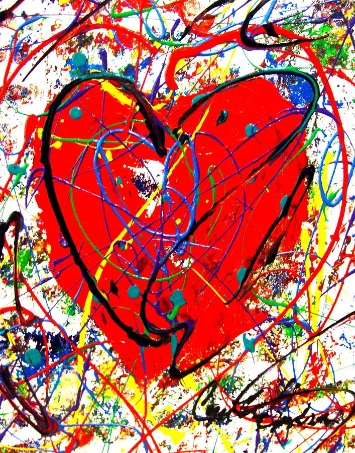 Love Is Messy Painting by Cynthia Hudson