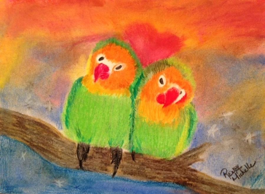Bird Pastel - Love is on the Rise by Renee Michelle Wenker