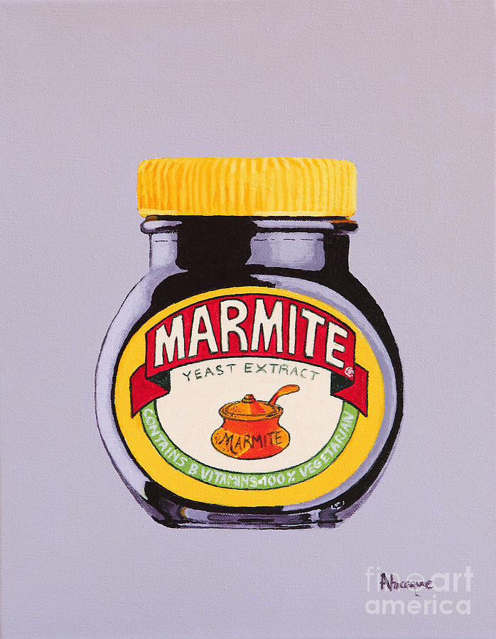 Marmite Painting - Love it by Alacoque Doyle