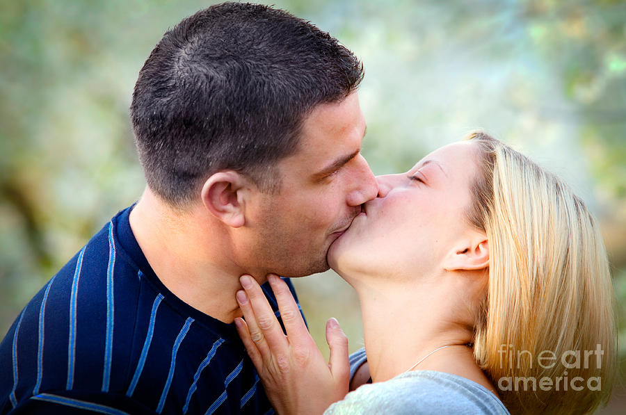 Summer Photograph - Love kissing couple by Michal Bednarek
