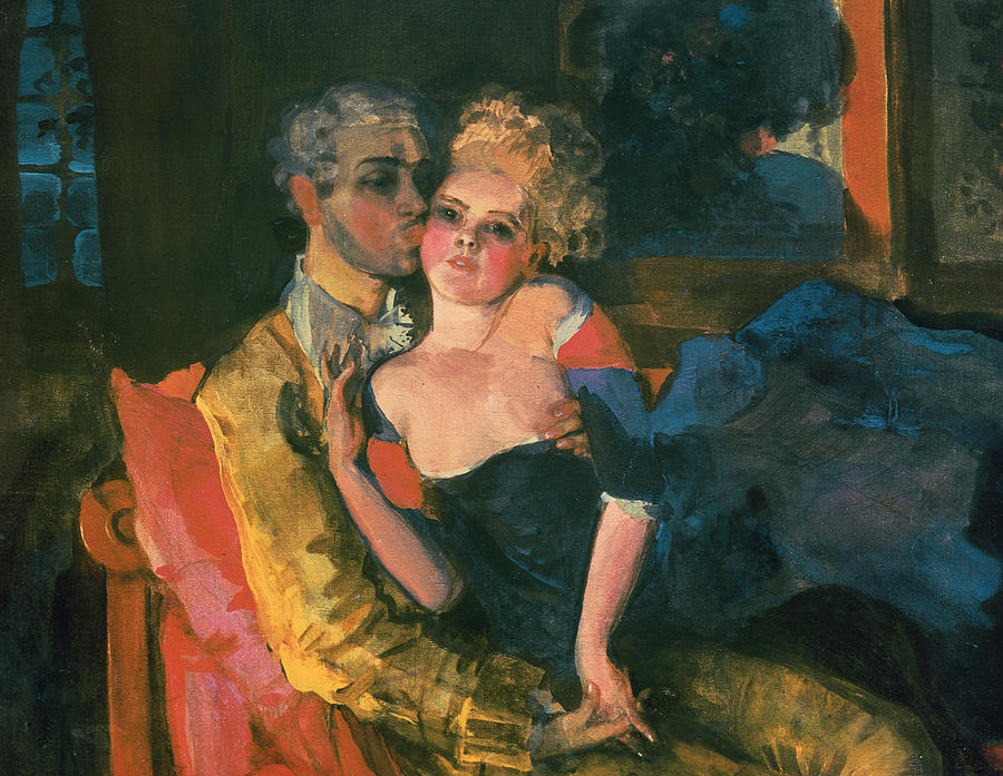 Portrait Painting - Love by Konstantin Andreevic Somov