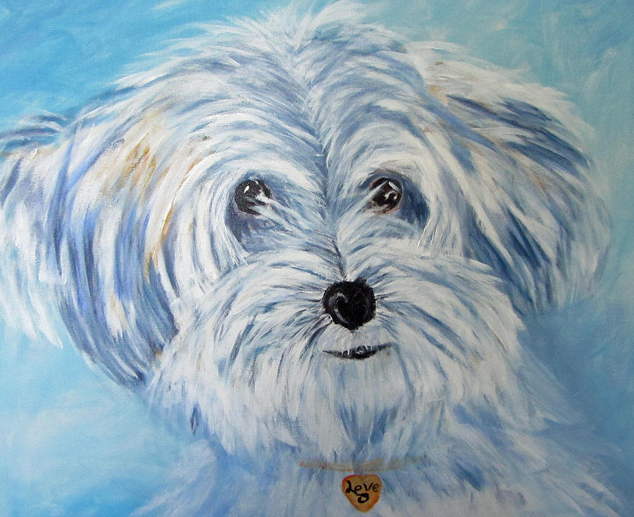 Dog Painting - Love by Merlene Pozzi