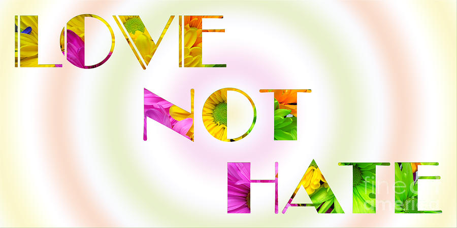 Love Not Hate Rainbow Crazy Daisies Photograph by Andee Design