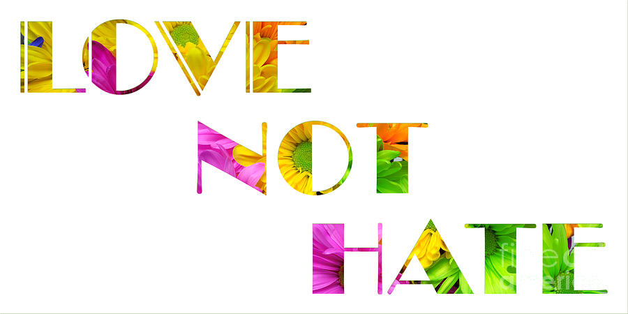 Love Not Hate Crazy Daisies White Photograph by Andee Design