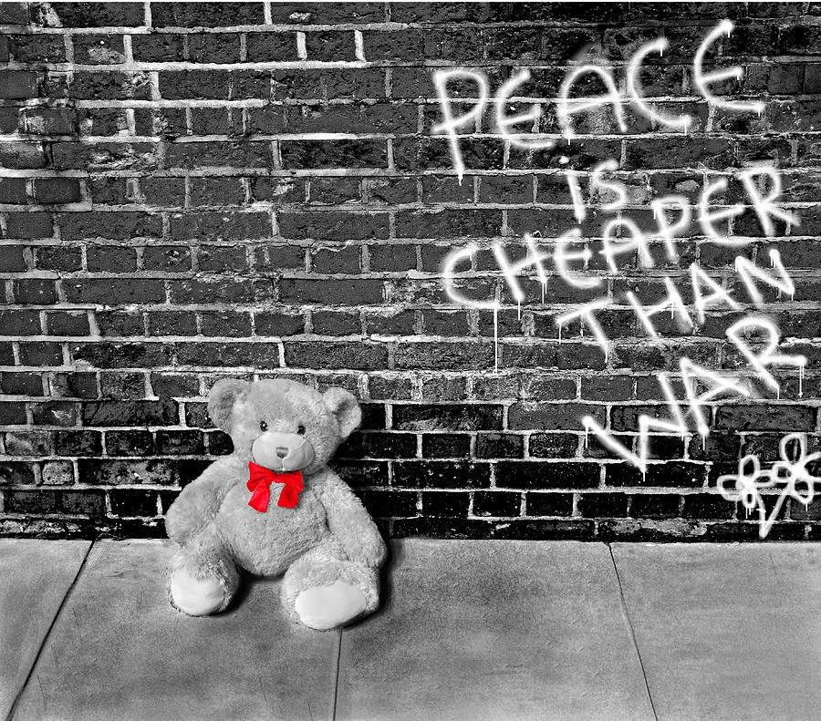 Brick Photograph - Love not War by Chris Cox