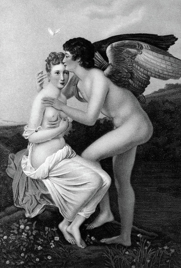 Greek Painting - Love Of Psyche By F.p. Gerard Eros by Vintage Images