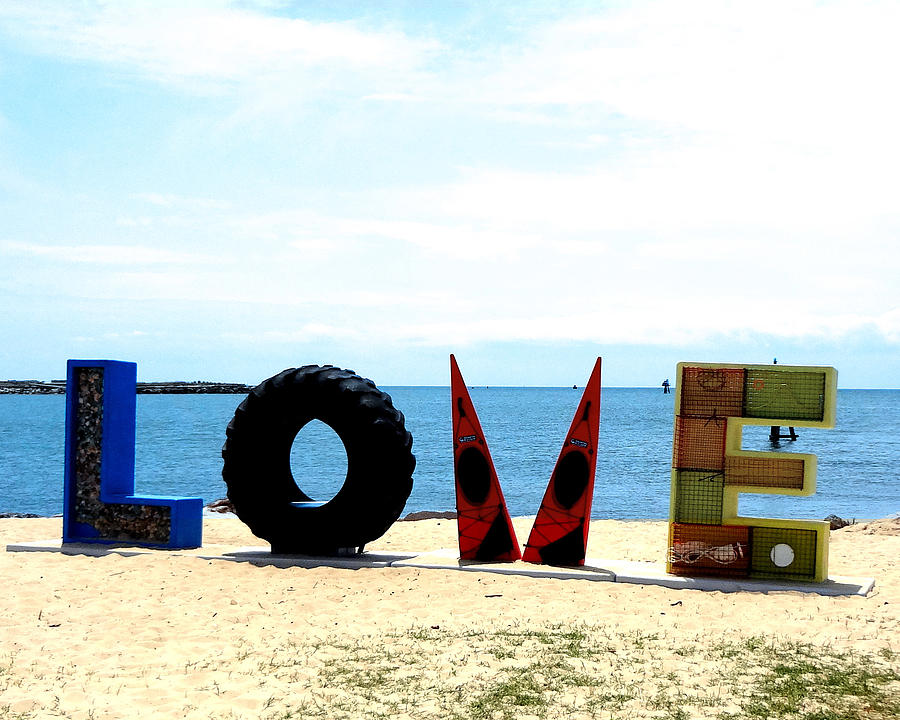 Love On The Beach Found Art Outer Banks Photograph by Katy Hawk