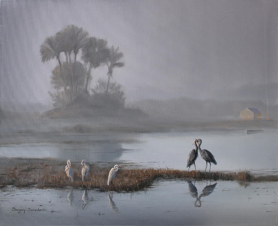 Love on the lake Painting by Gregory Doroshenko