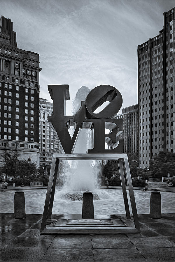 Love Park BW Photograph by Susan Candelario