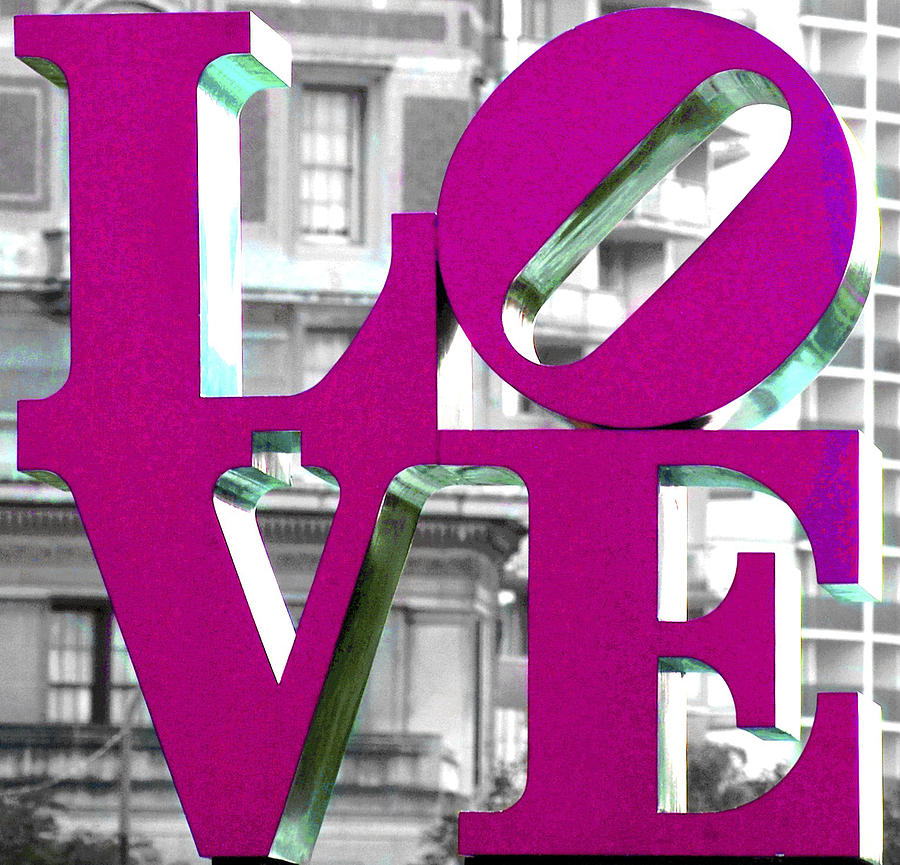 LOVE Philadelphia Pink  Photograph by Terry DeLuco