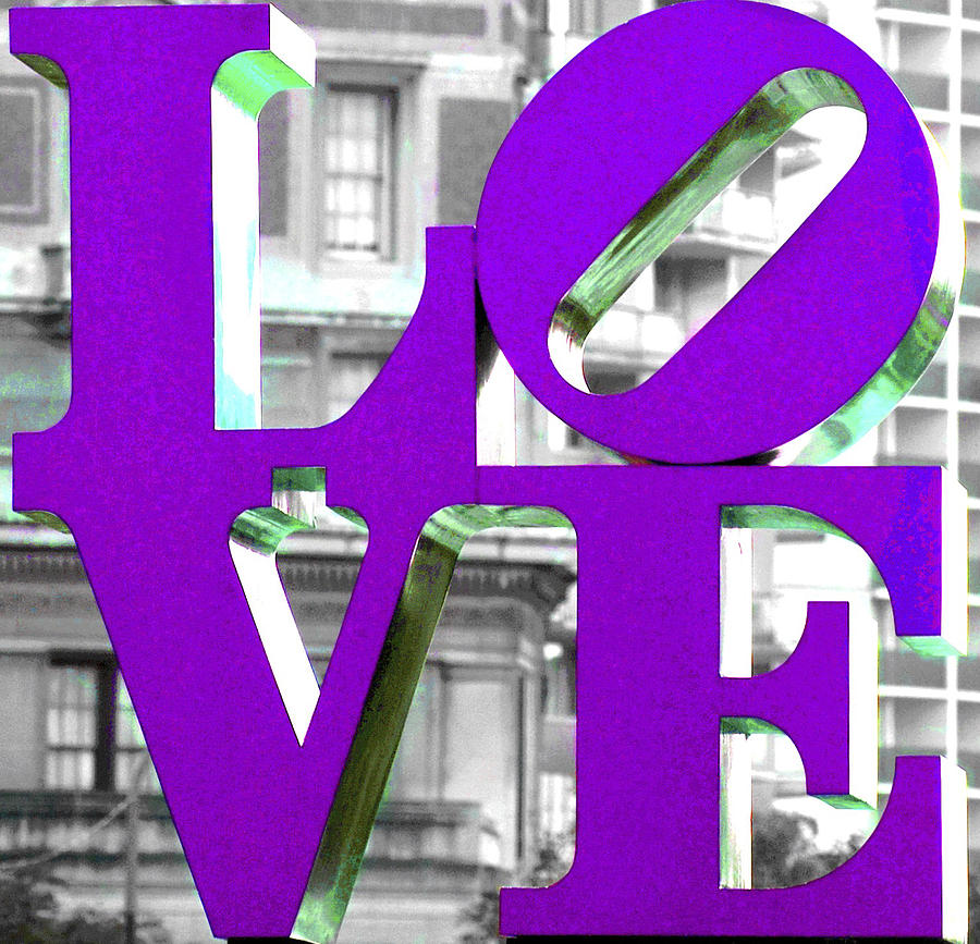 Philadelphia Photograph - LOVE Philadelphia Purple by Terry DeLuco