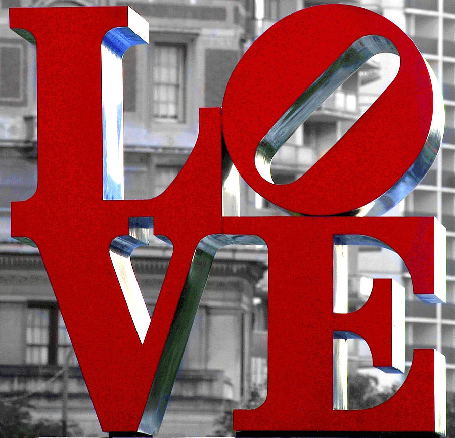 LOVE Philadelphia Red Photograph by Terry DeLuco
