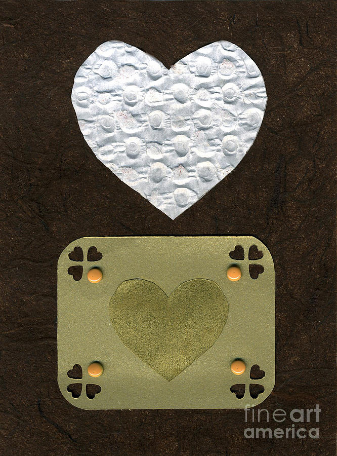 Love Series Collage - Heart  1-B  Mixed Media by Ellen Miffitt