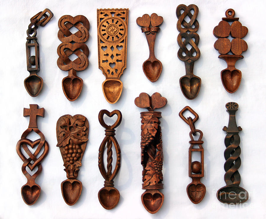 Unique Sculpture - Love Spoons by Karen Adams