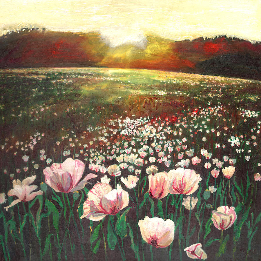 Poppies Painting - Love Swept Lands by Helen White Poppies Painting - Love Swept Lands by Helen White