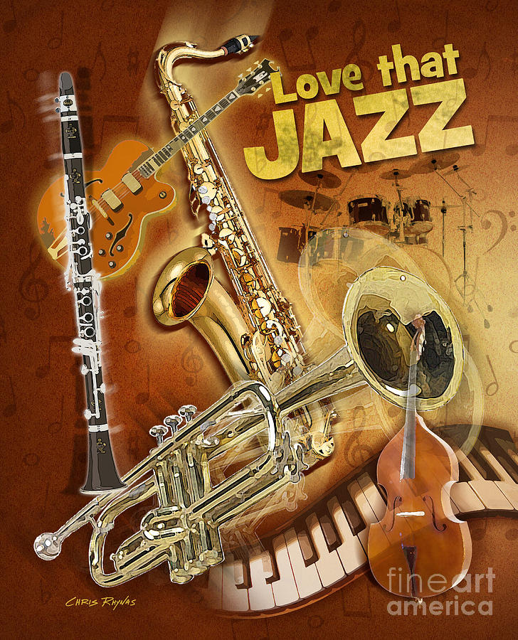 Jazz Digital Art - Love that Jazz by Chris Rhynas