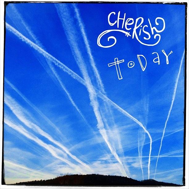 Love The Contrails On A Clear Morning Photograph by Teresa Mucha