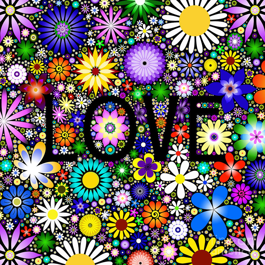Flower Digital Art - Love the Flowers by Tim Gainey