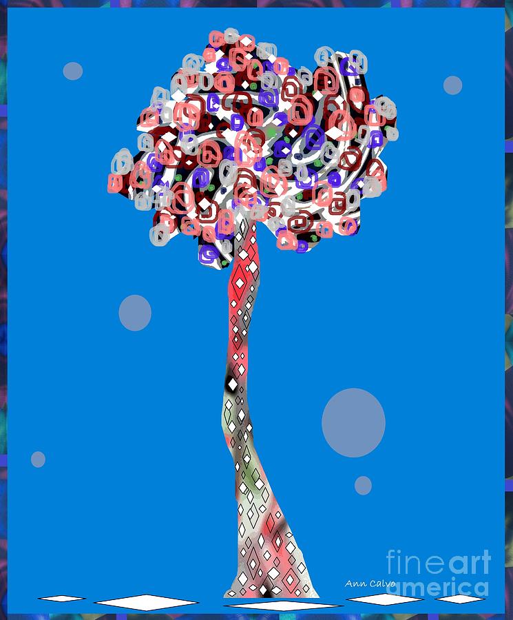 Abstract Mixed Media - Love Tree by Ann Calvo