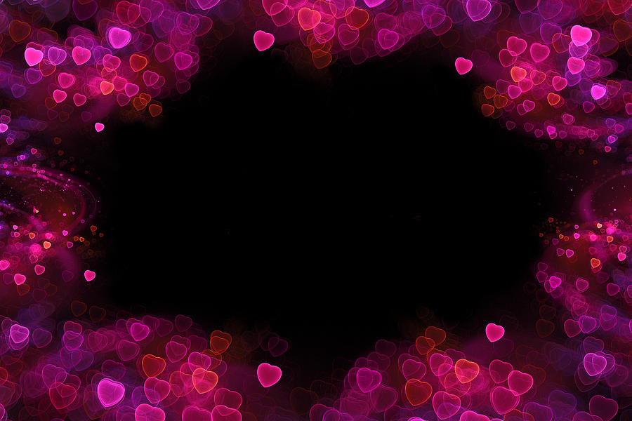 Love valentines background with hearts boheh Photograph by Oxygen