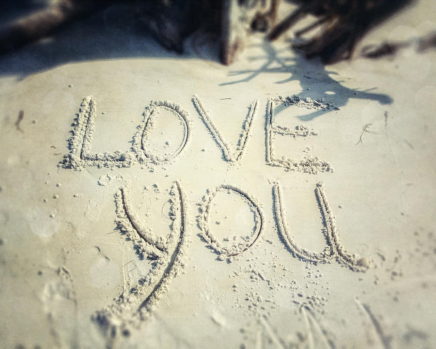 Beach Photograph - Love You by Lisa R