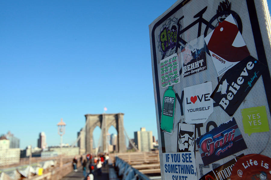 Love Yourself On the Brooklyn Bridge Photograph by Keith Thomson