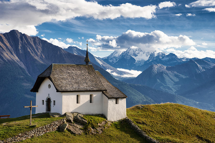 Lovely little chapel in the swiss alps Photograph by Matthias Hauser