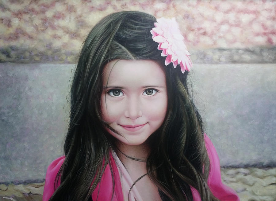 Lovely Little Girl Painting by Artistjames Hunt - Fine Art America