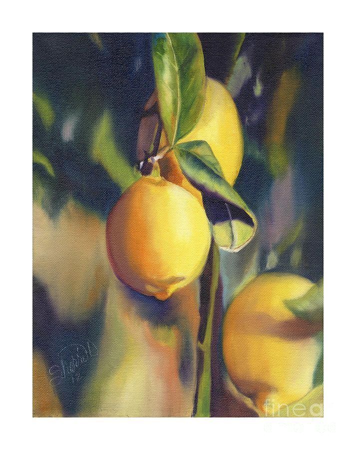 Lovely Meyer Lemons Painting by Sherri Dauphinais