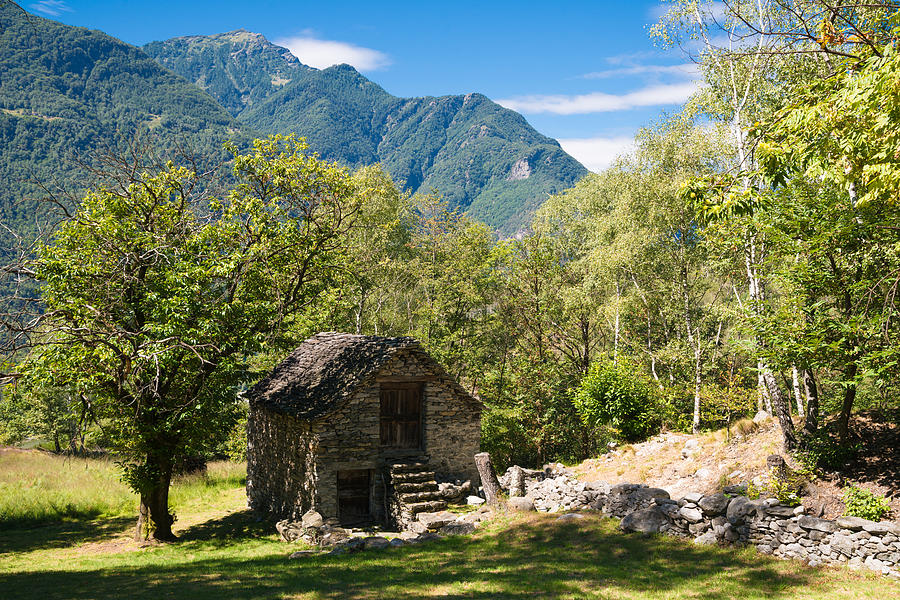 Lovely old stone house in beautiful landscape Ticino Switzerland Photograph by Matthias Hauser
