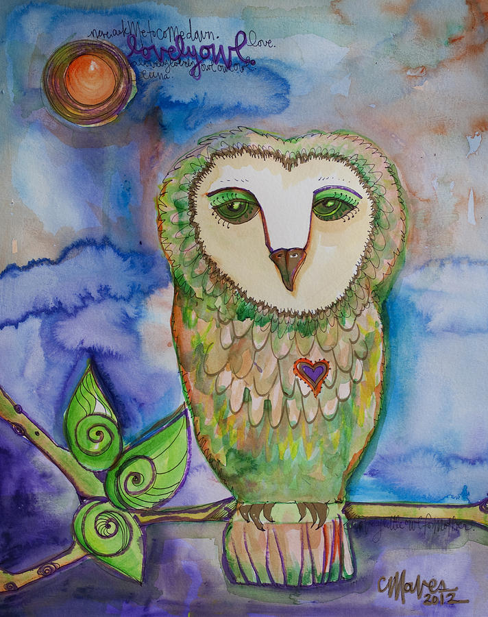 Lovely Owl Painting by Laurie Maves ART