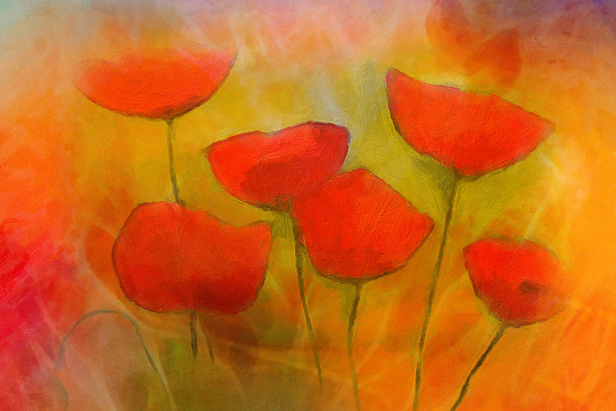 Lovely Poppies Painting by Lutz Baar