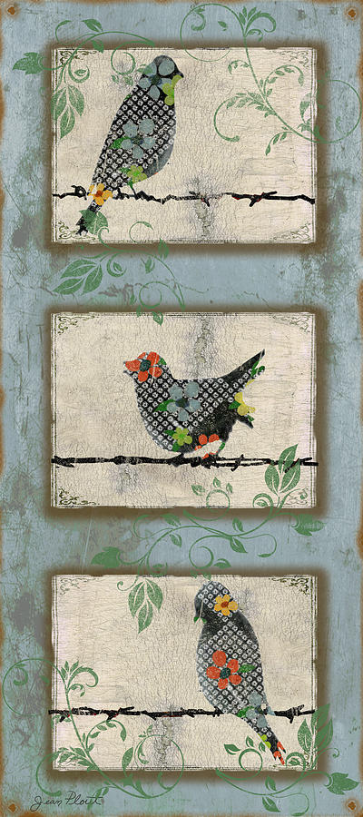 Blue Digital Art - Lovely Song Bird Trio - 2 by Jean Plout Blue Digital Art - Lovely Song Bird Trio - 2 by Jean Plout
