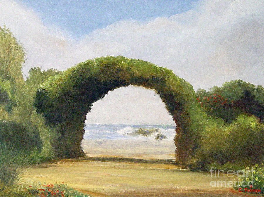 Lovers Arch by the Sea Painting by Charles Fennen