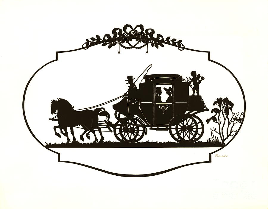Lovers Carriage Silhouette 1880 Photograph by Padre Art