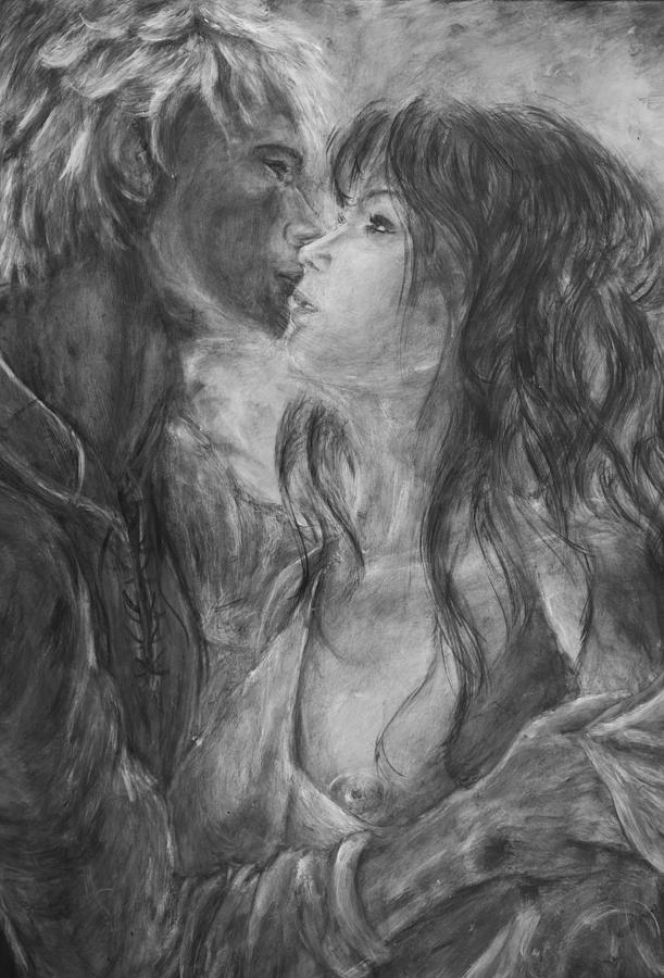Lovers in Mono 01 Painting by Nik Helbig
