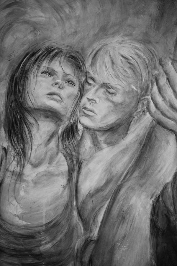 Lovers in Mono 02 Painting by Nik Helbig