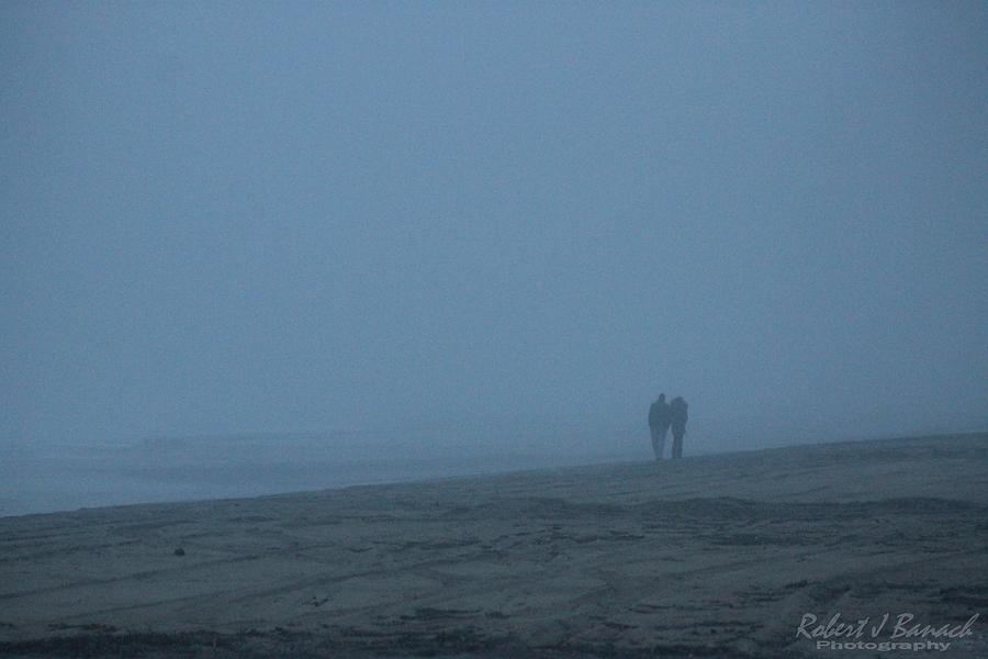 Lovers on a Foggy Beach Photograph by Robert Banach