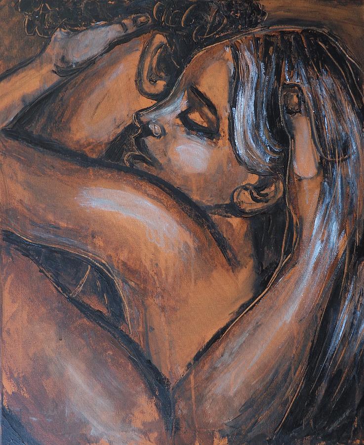 Lovers - Stay With Me Painting by Carmen Tyrrell